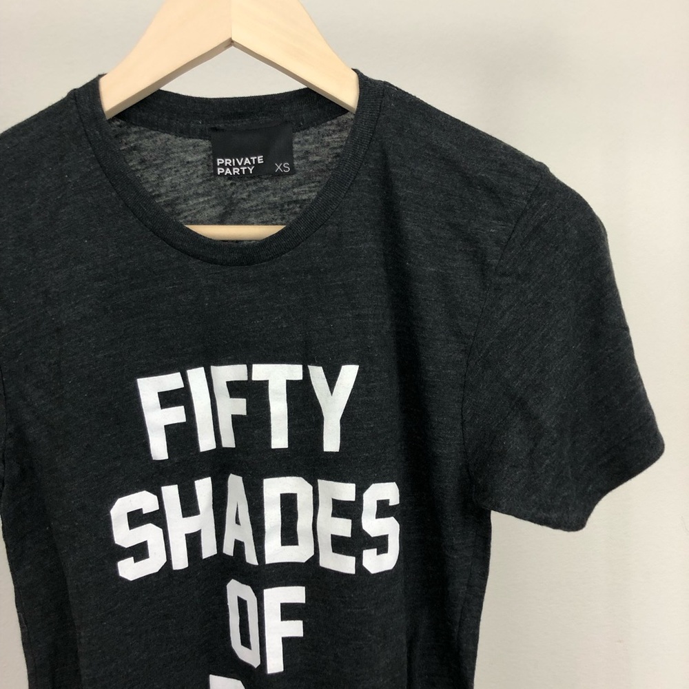 NWOT Nasty Gal Grey Fifty Shades of Bae Tee Shirt - Picture 4 of 7
